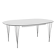 Fritz Hansen Superellipse Extendable Dining Table B619 in Fenix Laminate White — packshot