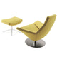 B&B Italia Metropolitan Swivel Lounge Chair ME100 and Metropolitan Ottoman ME62_1  — chair has disc base, rear view