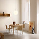 Carl Hansen MT221 Tulip Pendant 360mm with BM0121, PK1 and BM0489S chairs — lifestyle, lit