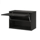 String System Cabinet Flip Door in Black Stained Ash W58cm — packshot, open