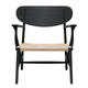 Carl Hansen CH22 Lounge Chair in Oak Black, natural paper cord — packshot