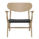 Carl Hansen CH22 Lounge Chair in Oak Soap, black paper cord — packshot