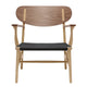 Carl Hansen CH22 Lounge Chair in Oak/Walnut Oil, black paper cord — packshot