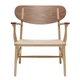 Carl Hansen CH22 Lounge Chair in Oak/Walnut Oil, natural paper cord — packshot