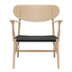 Carl Hansen CH22 Lounge Chair in Oak White Oil, black paper cord — packshot