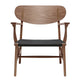 Carl Hansen CH22 Lounge Chair in Walnut Oil, black paper cord — packshot