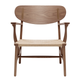 Carl Hansen CH22 Lounge Chair in Walnut Oil, natural paper cord — packshot