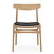 Carl Hansen CU CH23 Dining Chair Cushion in Black (Loke 7150) — studio, with CH23 Dining Chair in Oak Oil