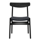 Carl Hansen CH23 Dining Chair in Oak Black, black paper cord — packshot