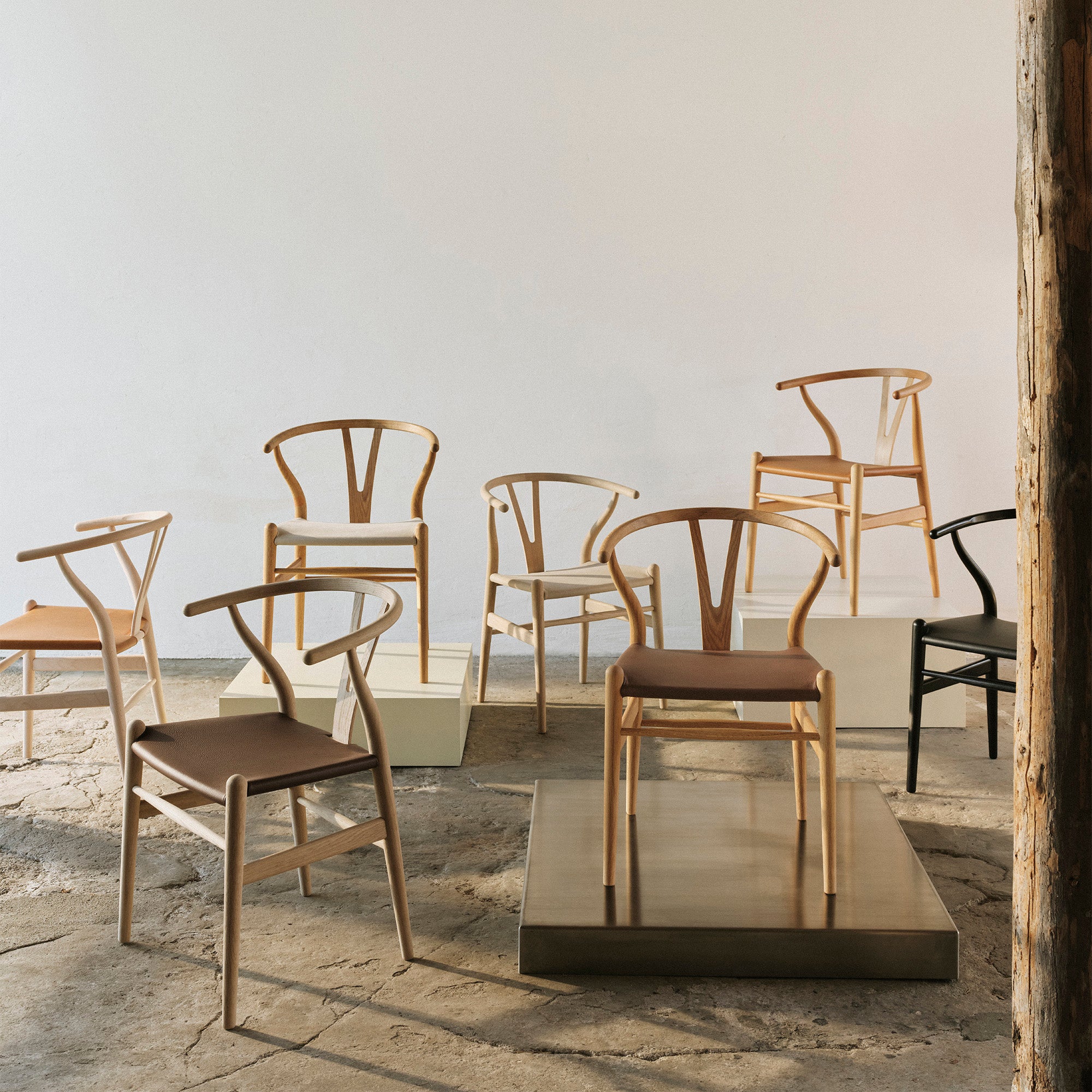 Carl Hansen CH24P Wishbone Dining Chairs in assorted wood and leather finishes — studio