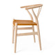 Carl Hansen CH24P Wishbone Dining Chair in Beech Soap and Loke 7050 — packshot, detail