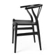 Carl Hansen CH24P Wishbone Dining Chair in Black Oak and Thor 301 — packshot, detail