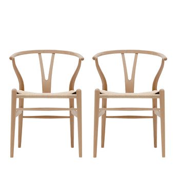 Carl Hansen CH24 Wishbone Dining Chair Beech Oil Set of 2
