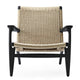 Carl Hansen CH25 Easy Chair in Oak Black Lacquer, natural paper cord — packshot