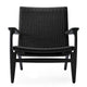 Carl Hansen CH25 Easy Chair in Oak Black Lacquer, black paper cord — packshot
