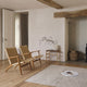 Carl Hansen CH25 Easy Chair in Oak Oil — lifestyle, with CH004 footstool