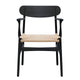 Carl Hansen CH26 Dining Chair in Oak Black Lacquer, natural paper cord — packshot