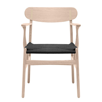 Carl Hansen CH26 Dining Chair Black Paper Cord