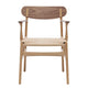 Carl Hansen CH26 Dining Chair in Oak/Walnut Oil, natural paper cord — packshot