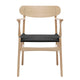 Carl Hansen CH26 Dining Chair in Oak White Oil, black paper cord — packshot