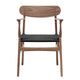 Carl Hansen CH26 Dining Chair in Walnut Oil, black paper cord — packshot