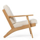 Carl Hansen CH290 Lounge Chair in Oak Oil, Bute Storr 1501 Eggshell — packshot, detail