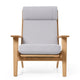 Carl Hansen CH290F Footstool in Oak Oil, Serpentine 0118 — packshot