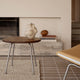 Carl Hansen CH415 Coffee Table in Walnut Oil — lifestyle, detail, with CH401 lounge chair