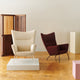 Carl Hansen CH445 Wing Chair Special Edition in Clay White and Deep Burgundy — studio