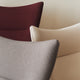 Carl Hansen CH445 Wing Chair Special Edition in Deep Burgundy, Pebble Brown and Clay White — studio, upholstery detail