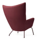 Carl Hansen CH445 Wing Chair Special Edition in UMI 64291 with Deep Burgundy frame — packshot, rear view