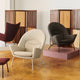 Carl Hansen CH468 Oculus Chair Special Edition in Clay White and Pebble Brown — studio, with CH446 Footrest and CH445
