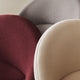 Carl Hansen CH468 Oculus Chair Special Edition in Deep Burgundy, Clay White and Pebble Brown — studio, upholstery detail