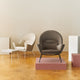Carl Hansen CH468 Oculus Chair Special Edition in Pebble Brown and Clay White — studio, with CH446 Footrest