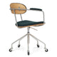Carl Hansen CH621 Swivel Chair in Oak, Stainless Steel, Vidar 1062 — packshot, detail