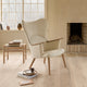Carl Hansen CH78 Mama Bear Lounge Chair in Oak White Oil, Hallingdal 100 — lifestyle, with CH53 Stool