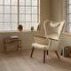 Carl Hansen CH78 Neck Pillow with CH78 Mama Bear Lounge Chair in Walnut Oil, Hallingdal 100 — lifestyle, with CH53 Stool
