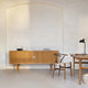 Carl Hansen CH825 Credenza in Oak Oil — lifestyle, with CH24 Chair, CH327 Dining Table, MO310 Table Lamp