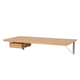 Carl Hansen AB019 Wall Desk with AB020D drawer and AB020S drawer support in Oak Clear Lacquer — three-quarter view