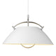 Carl Hansen HJW37 The Pendant in White/Nickel — lit, front view