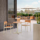 Skagerak Pelagus Outdoor Café Table in Light Ivory — lifestyle