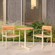 Skagerak Pelagus Outdoor Dining Armchair and Café Table in Light Ivory — lifestyle