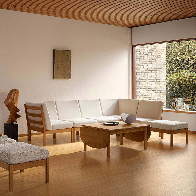 Carl Hansen CH086 Coffee Table in Oak Oil — lifestyle, with CH280 Sofa Series
