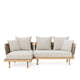 Carl Hansen Embrace Outdoor 3 Seater Sofa With Chaise Longue in Teak, Liso Life Oat 1760 — packshot