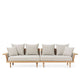 Carl Hansen Embrace Outdoor 4 Seater Sofa in Teak, Liso Life Oat 1760 — packshot