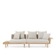 Carl Hansen Embrace Outdoor 3 Seater Sofa With Side Table in Teak, Liso Life Oat 1760 — packshot