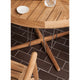 Carl Hansen E022 Embrace Outdoor Dining Table in Teak, D110cm — lifestyle, detail