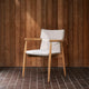 Carl Hansen E008 Embrace Outdoor Dining Chair in Teak, Agora Life Oat 1760 — lifestyle