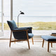 Carl Hansen E015 Embrace Lounge Chair — studio, with E016 Footstool, E021 Embrace Coffee Table