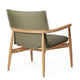 Carl Hansen E018 Embrace Outdoor Lounge Chair in Untreated Teak with Panama Alga 3667 Cushion — packshot, detail